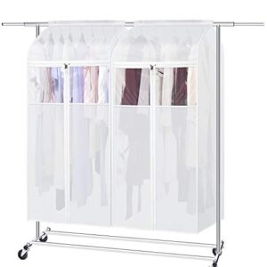 zilink hanging garment bags for storage 54 inch 2pack large garment rack cover suit bags organizer hanging clothes cover for suit coats jackets dress closet storage