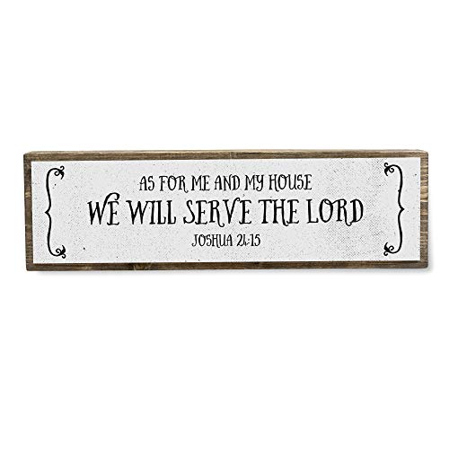 ANVEVO As for Me and My House We Will Serve The Lord - Metal Wood Sign Light - Bible Verse Decorations for Home - Rustic Farmhouse Decor - Rustic Wall Art - Home Decor Clearance - Modern Home Decor