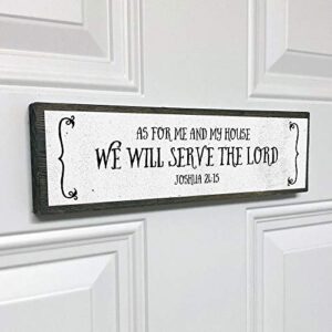 ANVEVO As for Me and My House We Will Serve The Lord - Metal Wood Sign Light - Bible Verse Decorations for Home - Rustic Farmhouse Decor - Rustic Wall Art - Home Decor Clearance - Modern Home Decor