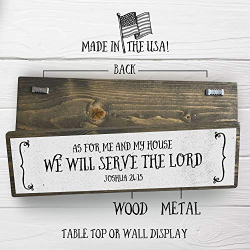 ANVEVO As for Me and My House We Will Serve The Lord - Metal Wood Sign Light - Bible Verse Decorations for Home - Rustic Farmhouse Decor - Rustic Wall Art - Home Decor Clearance - Modern Home Decor