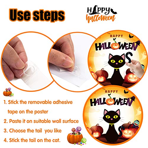 MISS FANTASY Halloween Games for Kids Pin the tail on The Cat Halloween Party Activities for Kids Party