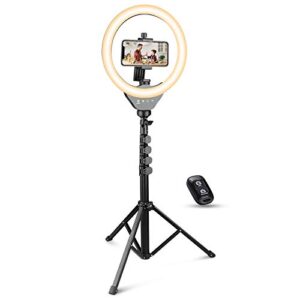 ubeesize 10’’ ring light with tripod, selfie ring light with 62’’ tripod stand, light ring for video recording ＆ live streaming(youtube, instagram, tik tok), compatible with phones and cameras