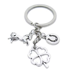 100 pieces keychain keyring jewellery clasps charms suppliers rm5v4w clover lucky hoof horseshoe horse running