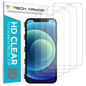 tech armor hd clear film screen protector designed for apple iphone 12 and iphone 12 pro 6.1 inch 4 pack 2020