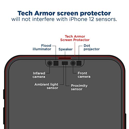 Tech Armor HD Clear Film Screen Protector Designed for Apple iPhone 12 and iPhone 12 Pro 6.1 Inch 4 Pack 2020