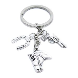 50 pieces keychain keyring jewellery clasps charms suppliers zi7r4h head hoof horse horseshoe gun revolver