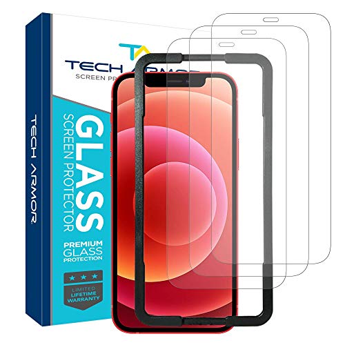 Tech Armor Ballistic Glass Screen Protector Designed for Apple NEW iPhone 12 mini 5.4 Inch 3 Pack Tempered Glass 2020