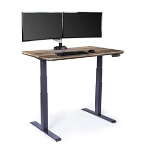 vari electric standing desk 48" x 30" (varidesk) - electric height adjustable desk - standing desk for office or home - adjustable standing desk - powerful dual motor sit stand desk - reclaimed wood