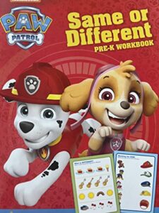 pup patrol same or different learning workbook