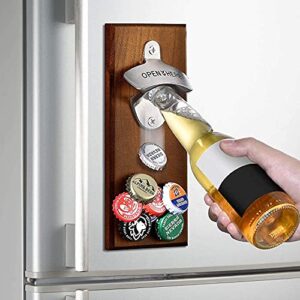 gifts for men dad, wall mounted magnetic beer bottle opener for fridge, fathers day anniversary unique gifts for him husband boyfriend, funny beer birthday gift cool stuff gadgets for man cave