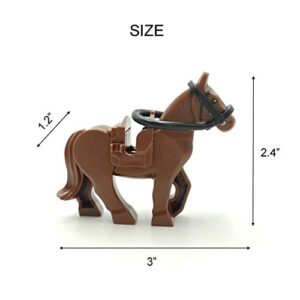 SPRITE WORLD Action War Horse Animals Building Blocks Toy 8pcs/Set with Saddles and Reins for Battleground Zoon Farm Model Educational Toys Compatible Major Block