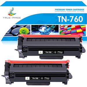 true image compatible toner cartridge replacement for brother tn760 tn730 for dcp-l2550dw mfc-l2710dw mfc-l2750dw hl-l2350dw hl-l2370dw hl-l2390dw hl-l2395dw printer ink high yield (black, 2-pack)