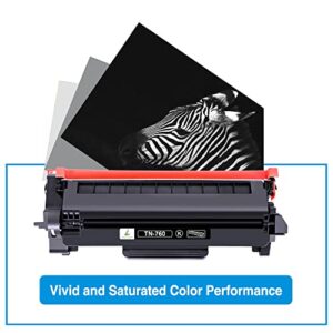 TRUE IMAGE Compatible Toner Cartridge Replacement for Brother TN760 TN730 for DCP-L2550DW MFC-L2710DW MFC-L2750DW HL-L2350DW HL-L2370DW HL-L2390DW HL-L2395DW Printer Ink High Yield (Black, 2-Pack)