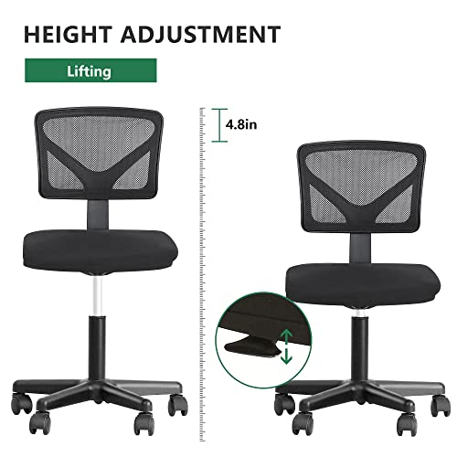 Home Office Chair Ergonomic Desk Chair Mesh Computer Chair with Lumbar Support Swivel Rolling Executive Adjustable Task Chair for Women Adults(Black)