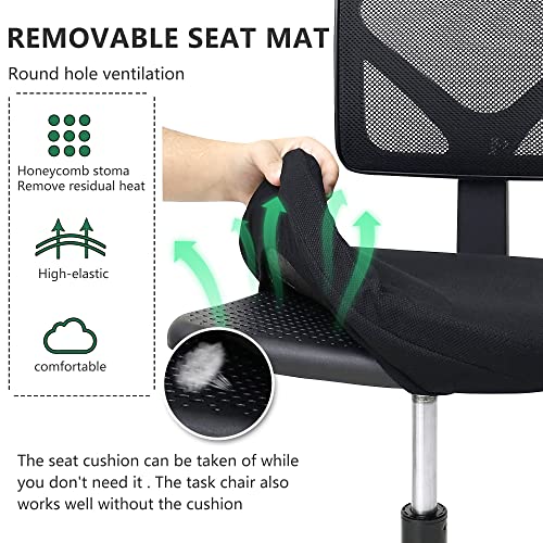 Home Office Chair Ergonomic Desk Chair Mesh Computer Chair with Lumbar Support Swivel Rolling Executive Adjustable Task Chair for Women Adults(Black)