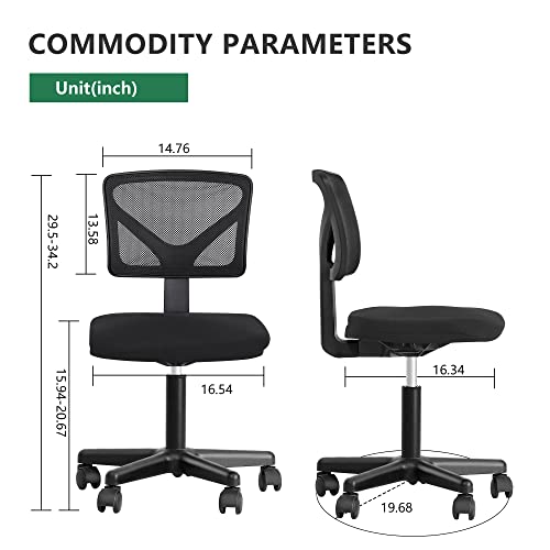 Home Office Chair Ergonomic Desk Chair Mesh Computer Chair with Lumbar Support Swivel Rolling Executive Adjustable Task Chair for Women Adults(Black)