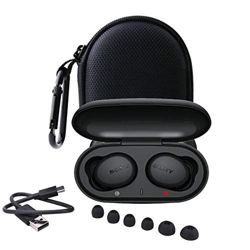 WERJIA Hard Carrying & Protective Case for Sony WF-XB700/WF-C500 Bluetooth Earbuds (Black)