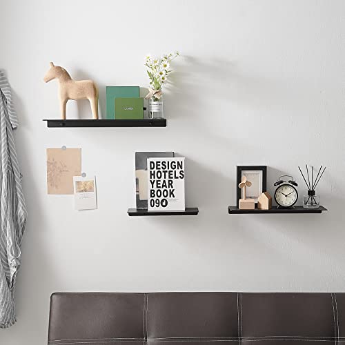 JOOM Floating Shelves, Storage Shelves, Bathroom Shelves, Wall Mounted, Aluminum (12 Inch, Black)