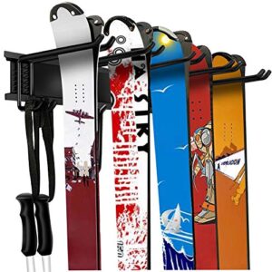 walmann garage storage organization system ski wall rack 10 pairs of skis mount hanger home shed and garage snowboard wall rack system holds up to 300lbs