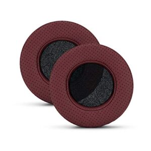 brainwavz round memory foam earpads - suitable many large headphones - steelseries, hd668b, ath, akg k553, hifiman, ath, philips, fostex, sony ear pad & more (perforated red)