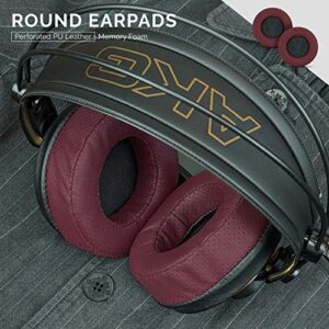 Brainwavz Round Memory Foam Earpads - Suitable Many Large Headphones - SteelSeries, HD668B, ATH, AKG K553, HifiMan, ATH, Philips, Fostex, Sony Ear Pad & More (Perforated Red)