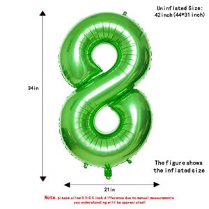 Green 8 Balloons,40 Inch Birthday Foil Balloon Party Decorations Supplies Helium Mylar Digital Balloons (Green Number 8)