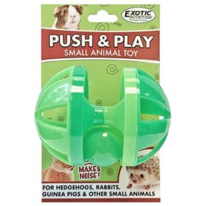 push & play toy - interactive rolling noisemaker foraging jingle ball cage accessory - for sugar gliders, rat, chinchillas, hedgehogs, ferrets, parrots, guinea pigs, rabbits, degus, & other small pets