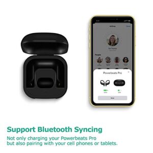 Charging Case Replacement Compatible with Powerbeats Pro with Bluetooth Pairing Sync Button & 700mAh Built-in Battery (Not Include Power Beats Earbuds) Black