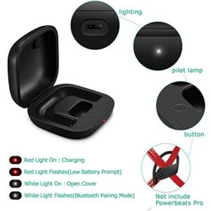 Charging Case Replacement Compatible with Powerbeats Pro with Bluetooth Pairing Sync Button & 700mAh Built-in Battery (Not Include Power Beats Earbuds) Black