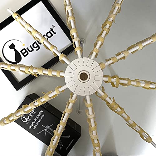 Bugucat Pasta Drying Rack Noodle Stand with 10 Bar Handles Collapsible,Spaghetti Drying Rack,Spaghetti Household Noodle Dryer for Homemade Fresh Spaghetti, Easy Storage and Quickly Set Up