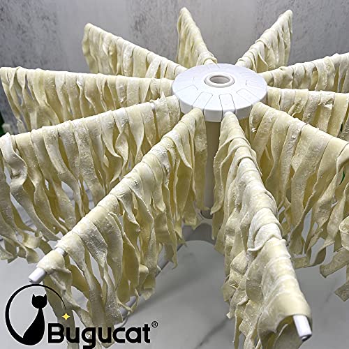 Bugucat Pasta Drying Rack Noodle Stand with 10 Bar Handles Collapsible,Spaghetti Drying Rack,Spaghetti Household Noodle Dryer for Homemade Fresh Spaghetti, Easy Storage and Quickly Set Up