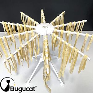 Bugucat Pasta Drying Rack Noodle Stand with 10 Bar Handles Collapsible,Spaghetti Drying Rack,Spaghetti Household Noodle Dryer for Homemade Fresh Spaghetti, Easy Storage and Quickly Set Up