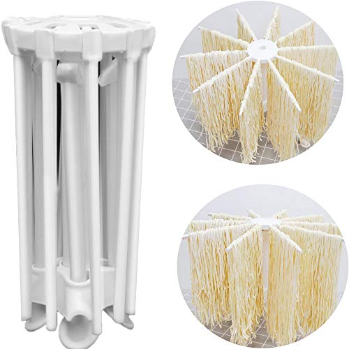 Bugucat Pasta Drying Rack Noodle Stand with 10 Bar Handles Collapsible,Spaghetti Drying Rack,Spaghetti Household Noodle Dryer for Homemade Fresh Spaghetti, Easy Storage and Quickly Set Up