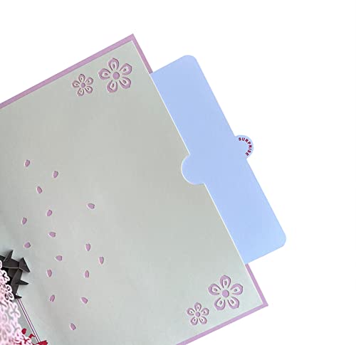 S-LOVE-CRAFT Pop Up Anniversary Card (6 x 8 In Size - Cherry Blossom Swing Couple).