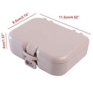 Denture Box Case Bath Container and Brush with Mirror False Teeth Storage Box for Travel Daily Denture Care