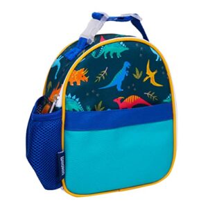 wildkin insulated clip-in lunch box bag for boys & girls, measures 9 x 7 inches lunch box for kids, ideal for hot or cold snacks for school & travel kids lunch box (jurassic dinosaurs)