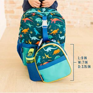 Wildkin Insulated Clip-in Lunch Box Bag for Boys & Girls, Measures 9 x 7 Inches Lunch Box for Kids, Ideal for Hot or Cold Snacks for School & Travel Kids Lunch Box (Jurassic Dinosaurs)