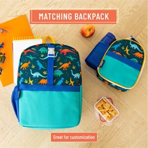 Wildkin Insulated Clip-in Lunch Box Bag for Boys & Girls, Measures 9 x 7 Inches Lunch Box for Kids, Ideal for Hot or Cold Snacks for School & Travel Kids Lunch Box (Jurassic Dinosaurs)