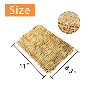 PINVNBY 6 Pack Rabbit Grass Mat, Bunny Natural Straw Woven Bed, Small Animal Cages Hay Nest Sleeping, Chewing, Nesting and Toys for Guinea Pig Hamster and Rat Bed Mat