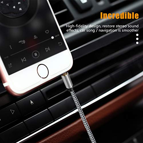Headphone Extension Cable,3.5mm Male to Female Extension Stereo Audio Extension Cable Adapter Gold Plated Nylon Braided Cord Compatible for iPhone, iPad, Smartphones, Tablets (9.8ft/3m)