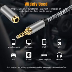 Headphone Extension Cable,3.5mm Male to Female Extension Stereo Audio Extension Cable Adapter Gold Plated Nylon Braided Cord Compatible for iPhone, iPad, Smartphones, Tablets (9.8ft/3m)