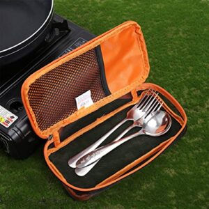 Cabilock Utensil Bag Silverware Case Travel Cookware Kit Storage Bag Tableware Fork Spoon Chopsticks Organizer for Backpacking Picnic BBQ Camping Hiking Travel