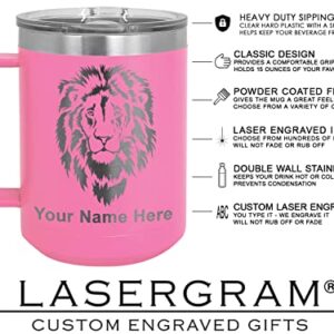 LaserGram 15oz Vacuum Insulated Coffee Mug, Virgen de Guadalupe, Personalized Engraving Included (Pink)