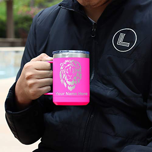 LaserGram 15oz Vacuum Insulated Coffee Mug, Virgen de Guadalupe, Personalized Engraving Included (Pink)