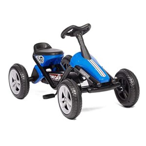 lonabr pedal go kart ride on toys 4 wheel kids' pedal car racer with eva rubber tires for outdoor for boys & girls