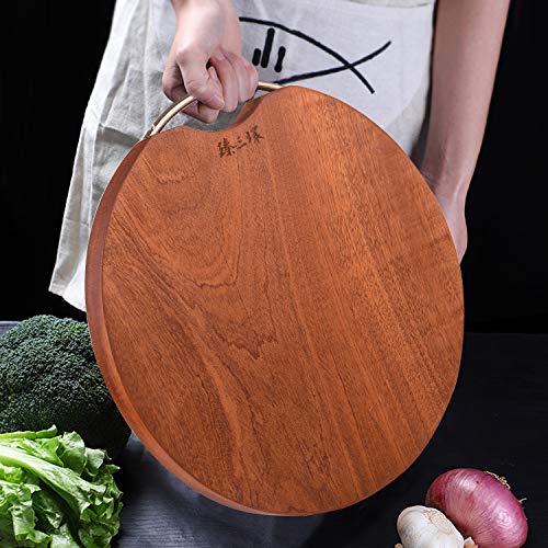 ZhenSanHuan Natural Wood Cutting Board, whole piece of Willow/Sapele wood, no glue, no painting, chopping block (Sapele, 34CM/13.4inches)