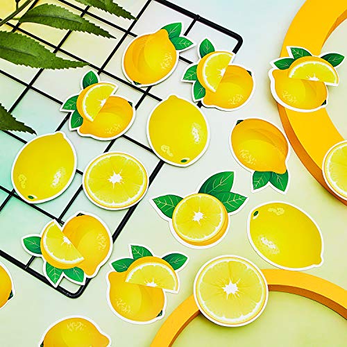 60 Pieces Lemon Cut Out Accents Mini Lemon Cutouts Paper Decorations Versatile DIY Fruit Sign Cutouts for Summer Bulletin Board Classroom School Party