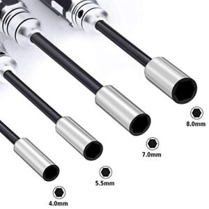 HRB 4PCS 4.0mm 5.5mm 7.0mm 8.0mm Hex Driver Set Allen Screwdriver RC Tools Flat Head Hexagon Screw Drivers Wrench Tool Kit for RC Quadcopter Helicopter Car Multi-Axis FPV Racing Drone Model Fixed-Wing