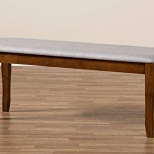 Baxton Studio Cornelie Modern and Contemporary Transitional Grey Fabric Upholstered and Walnut Brown Finished Wood Dining Bench