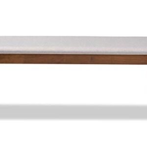 Baxton Studio Cornelie Modern and Contemporary Transitional Grey Fabric Upholstered and Walnut Brown Finished Wood Dining Bench